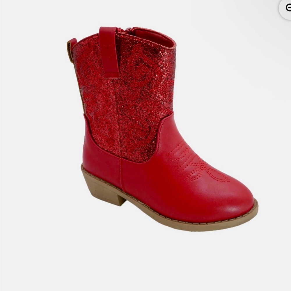 PAWZ Red Glitter Kids Boots